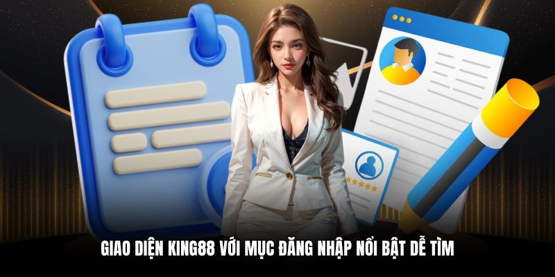 Giao diện King88 với mục đăng nhập nổi bật dễ tìm